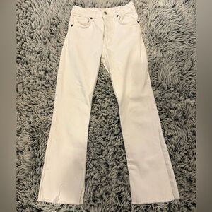 Zara Women's Cream Flare Jeans